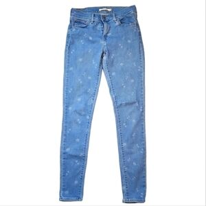 Levi's 710 Super Skinny Size 28 Blue With Dots